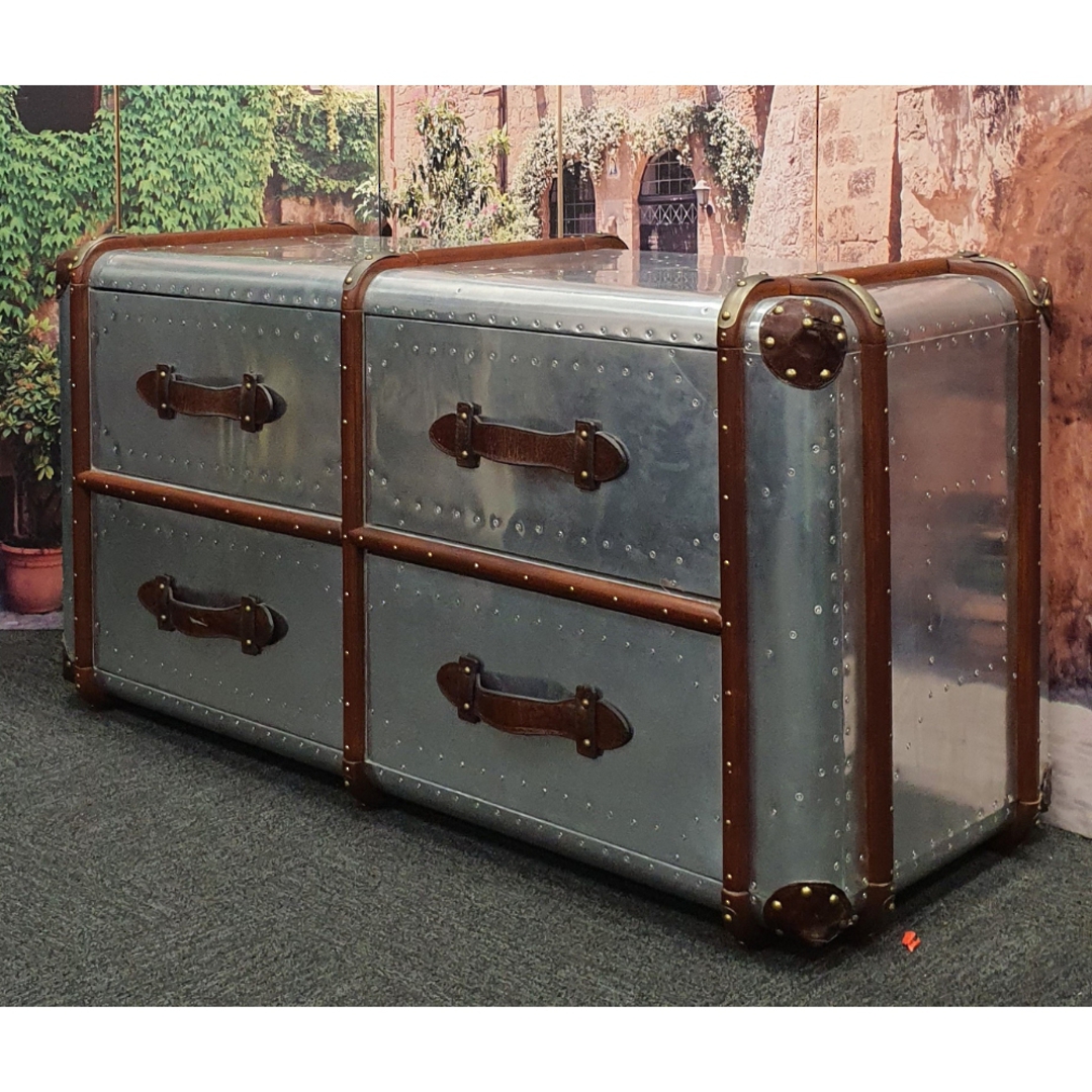 Aluminum Trunk with Leather and Wooden Frame image 2